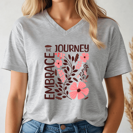 Embrace the Journey V - neck Tee - Wandering Owl Adventure Gear
