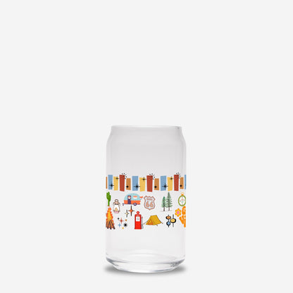 Retro Camp Girl Glass Tumbler- 16 oz