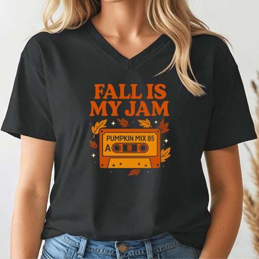 Fall Is My Jam V - Neck Tee - Wandering Owl Adventure Gear