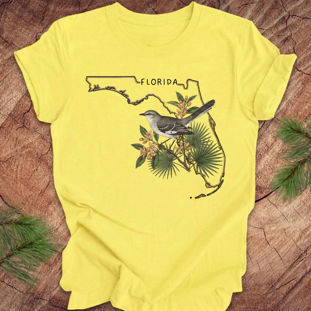 Florida Mockingbird Tee — Yellow (Final Sale)