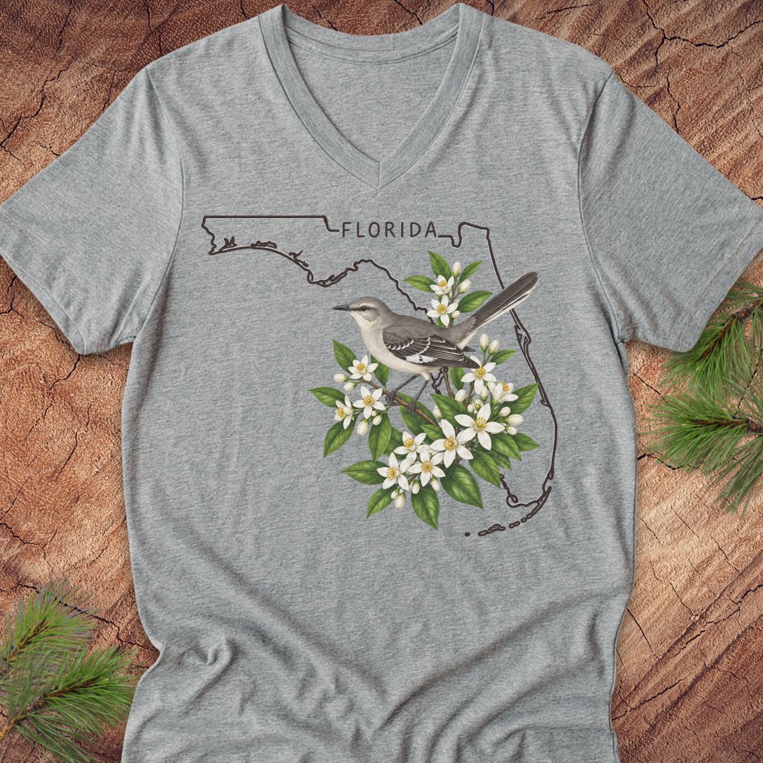 Florida State Bird Mockingbird V-Neck Tee