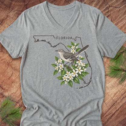 Florida State Bird Mockingbird V-Neck Tee