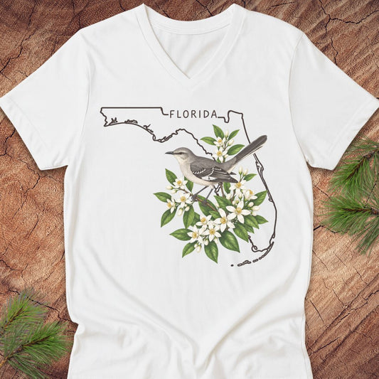 Florida State Bird Mockingbird V-Neck Tee