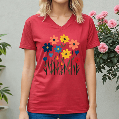 Flower Garden V - neck Tee - Wandering Owl Adventure Gear