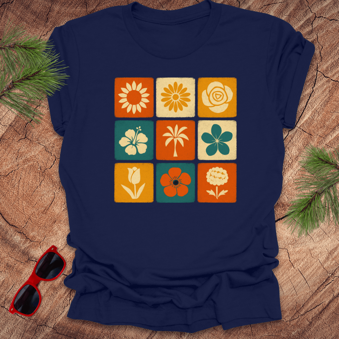 Flower Squares Tee - Wandering Owl Adventure Gear
