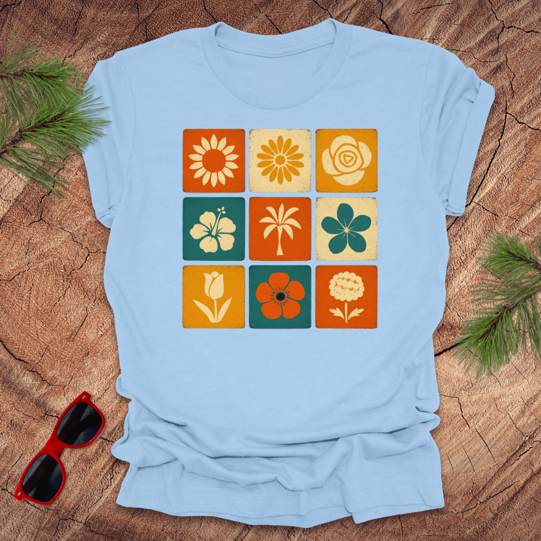 Flower Squares Tee - Wandering Owl Adventure Gear