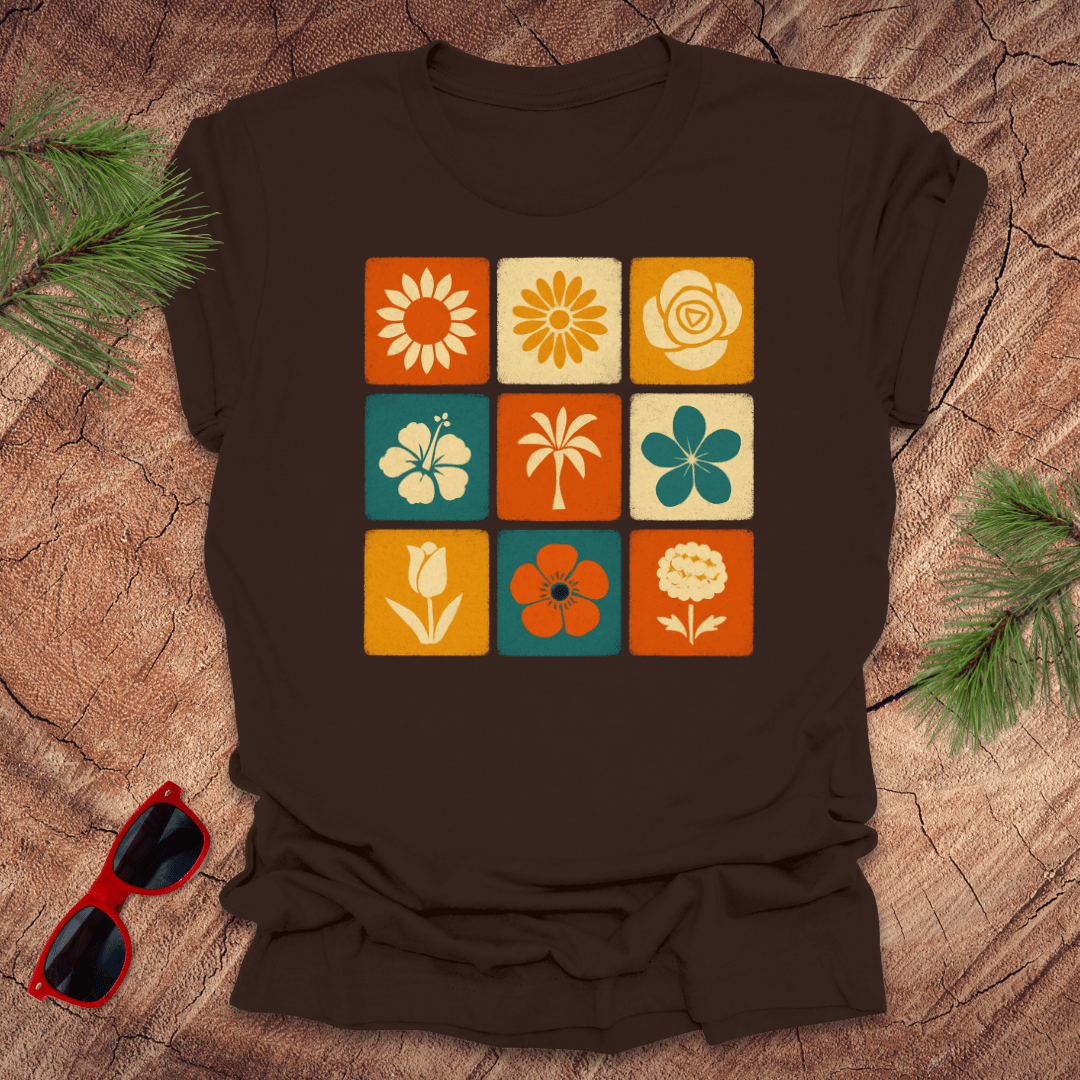 Flower Squares Tee - Wandering Owl Adventure Gear