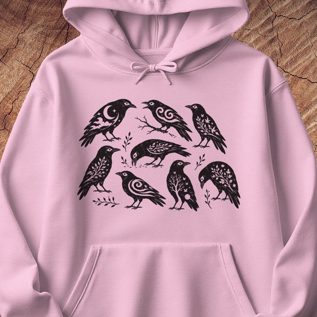 Folk Art Crows Hoodie
