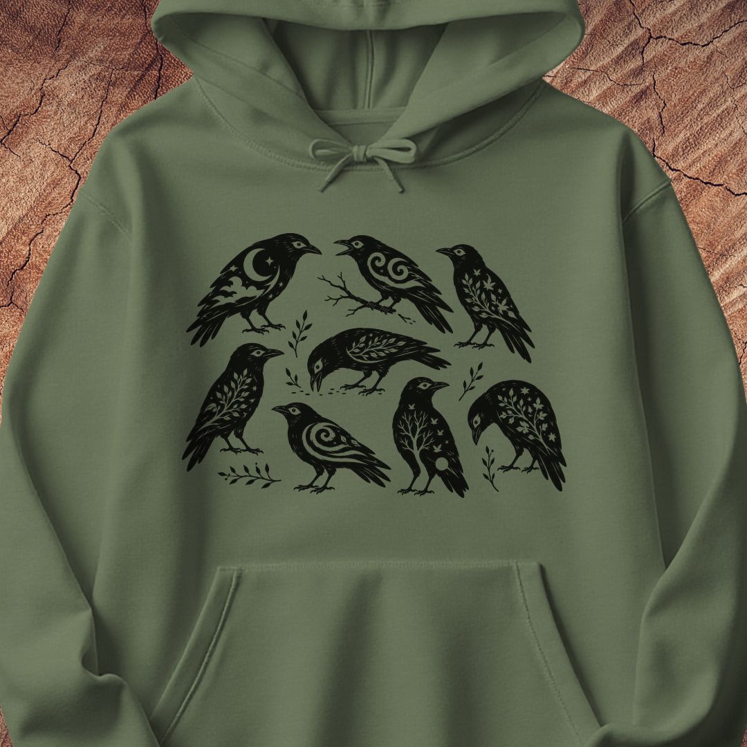 Folk Art Crows Hoodie