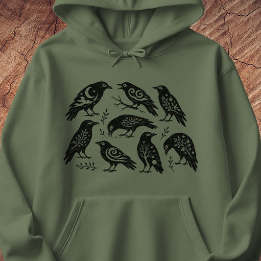 Folk Art Crows Hoodie