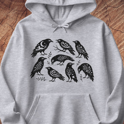 Folk Art Crows Hoodie