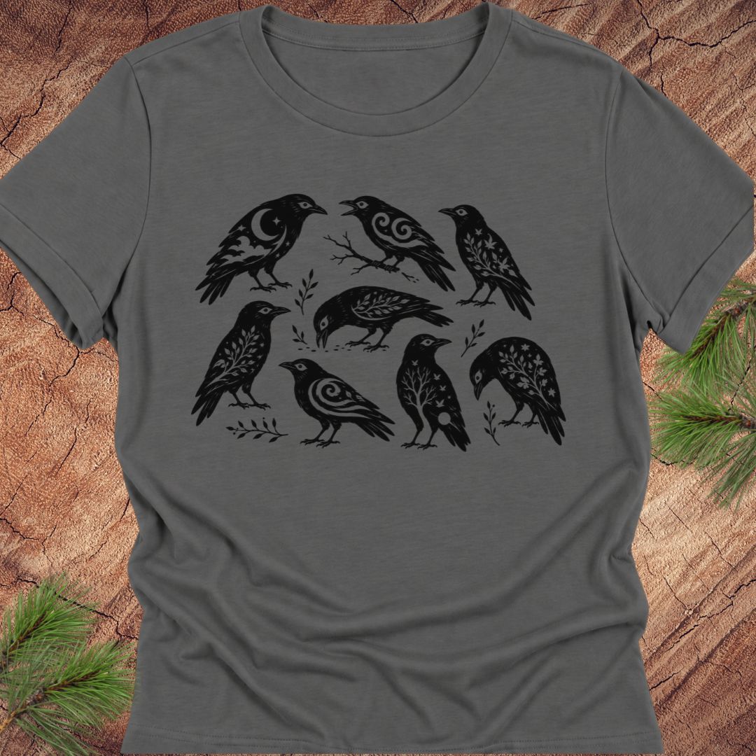 Folk Art Crows Women's Relaxed Tee