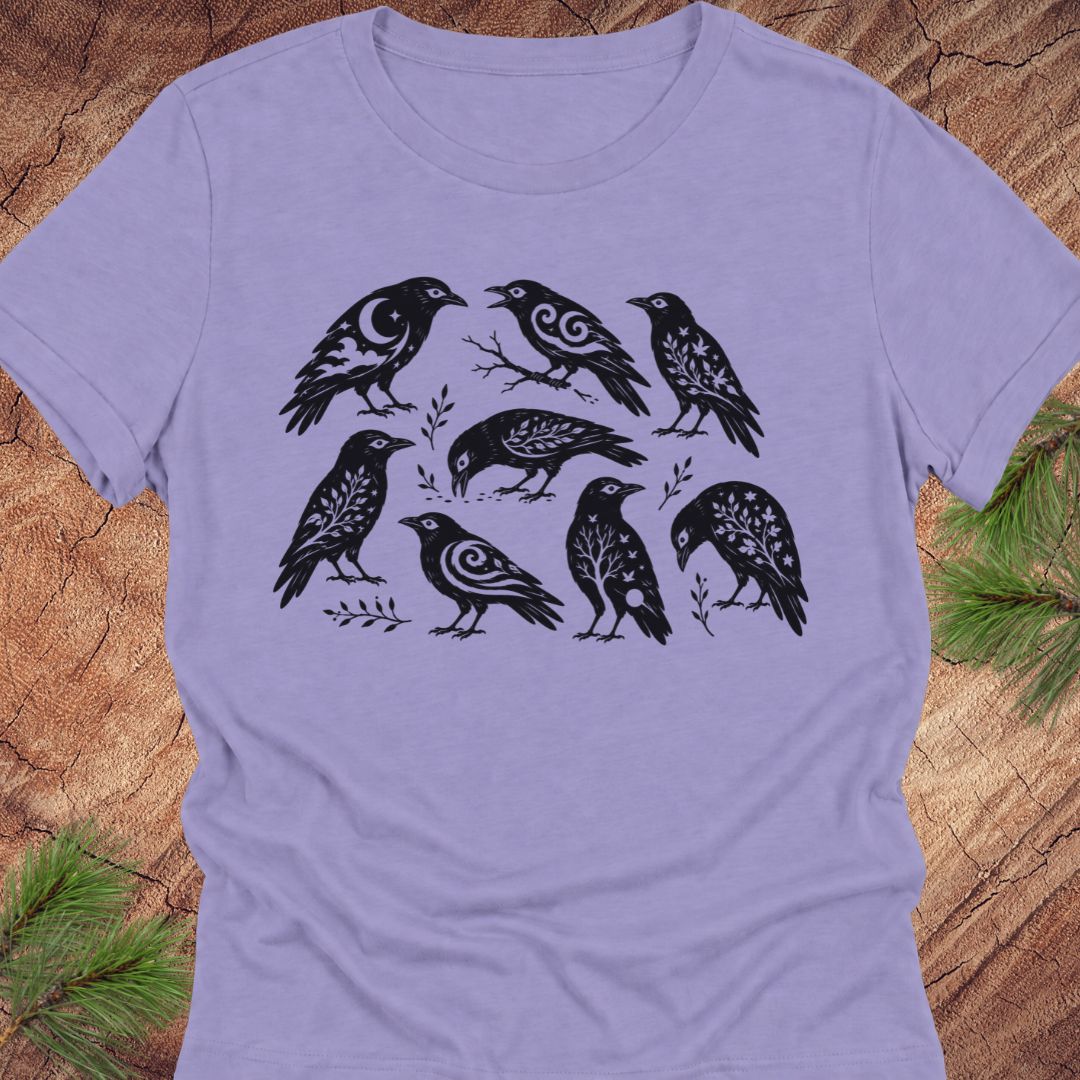 Folk Art Crows Women's Relaxed Tee