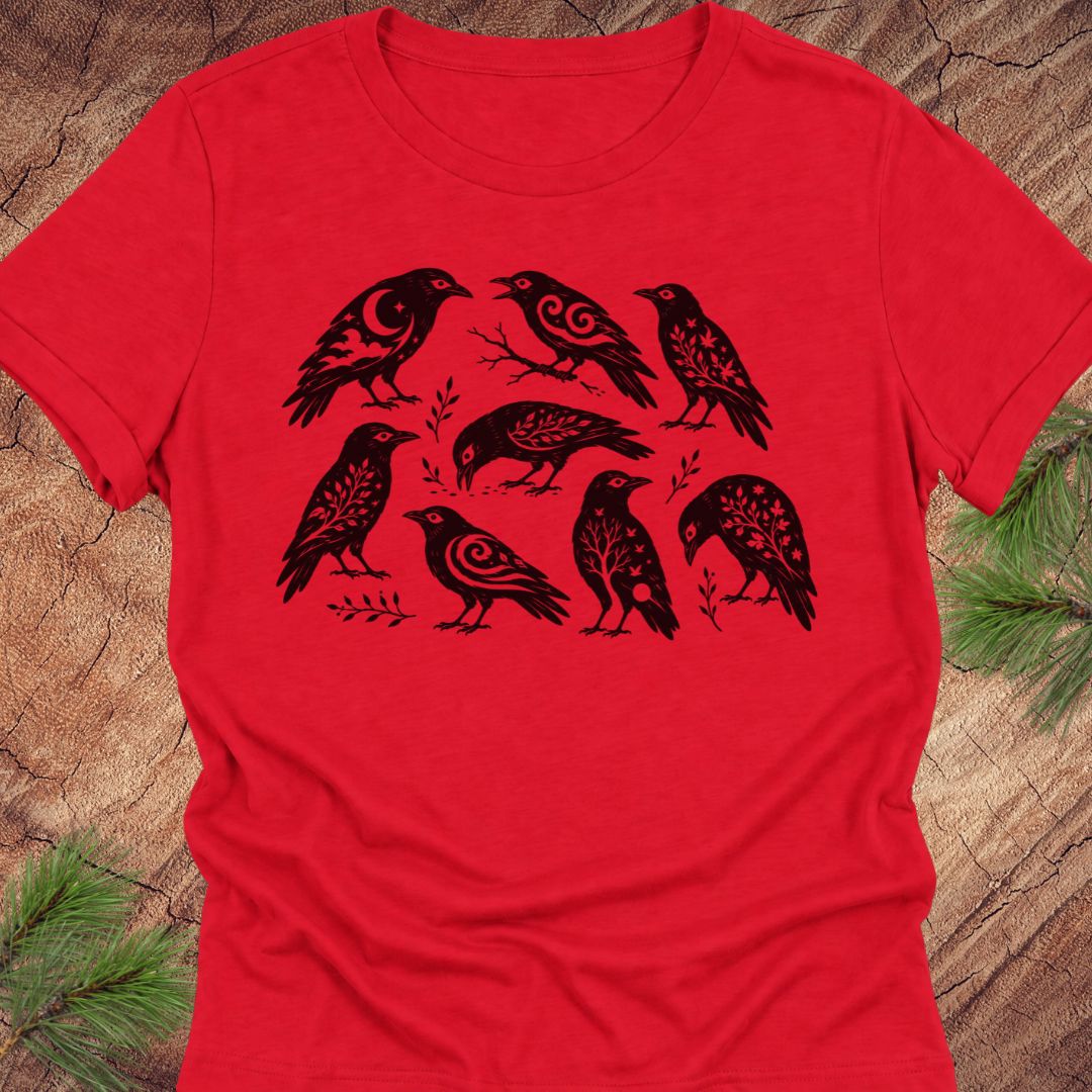 Folk Art Crows Women's Relaxed Tee