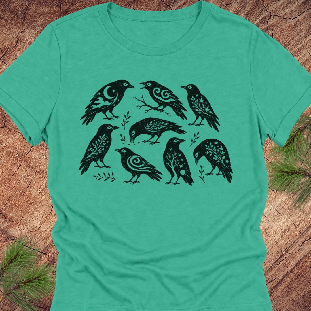 Folk Art Crows Women's Relaxed Tee
