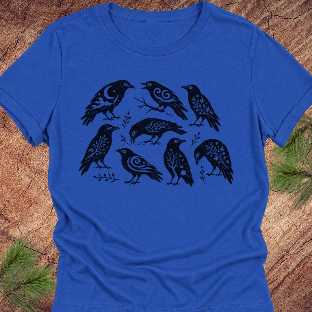 Folk Art Crows Women's Relaxed Tee