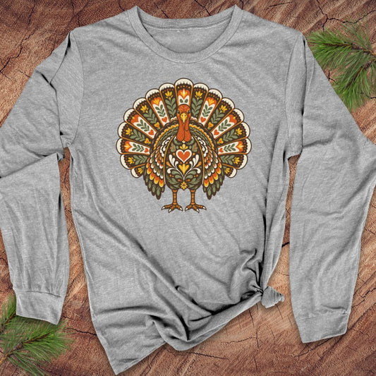 Folk Art Turkey Long-Sleeve Tee