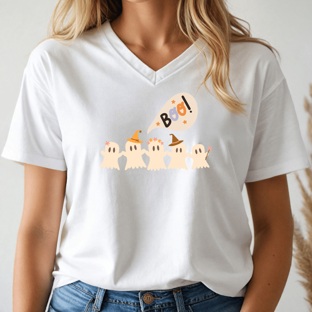 Ghosts Say Boo V - neck Tee - Wandering Owl Adventure Gear