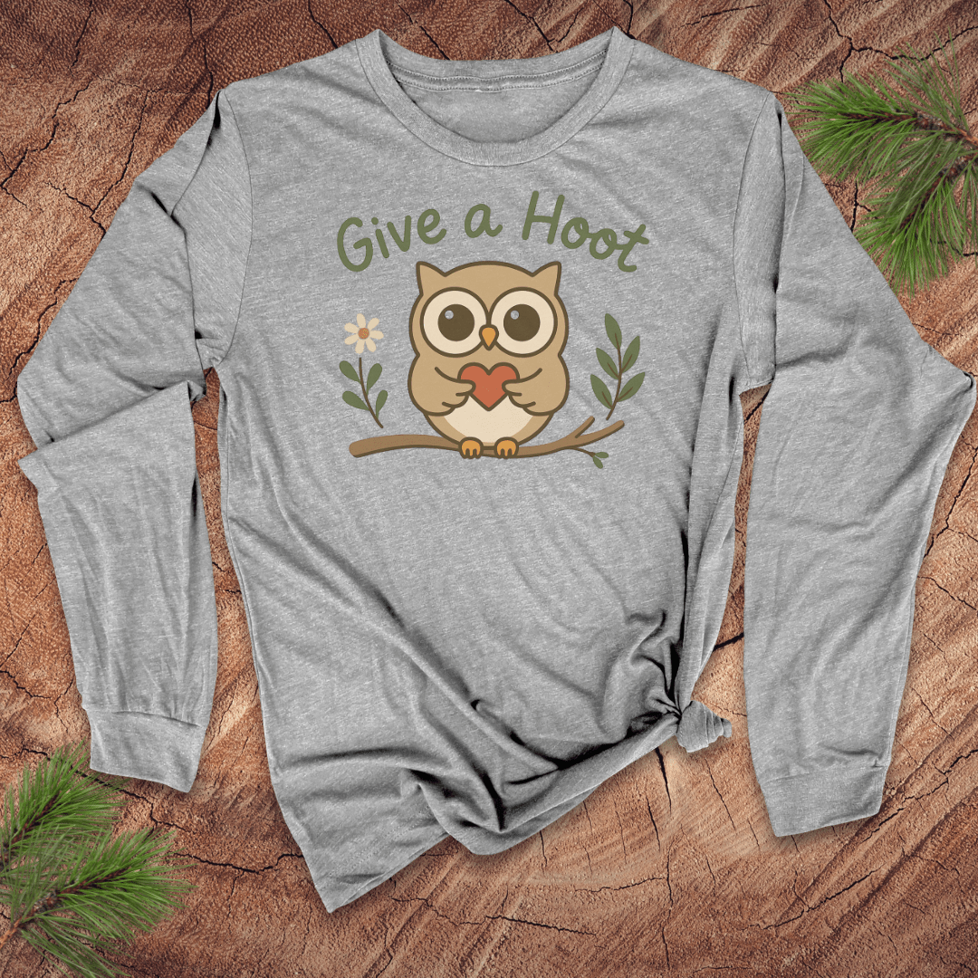 Give A Hoot Long Sleeve Tee - Wandering Owl Adventure Gear