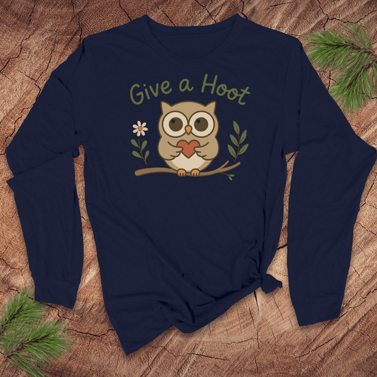 Give A Hoot Long Sleeve Tee - Wandering Owl Adventure Gear