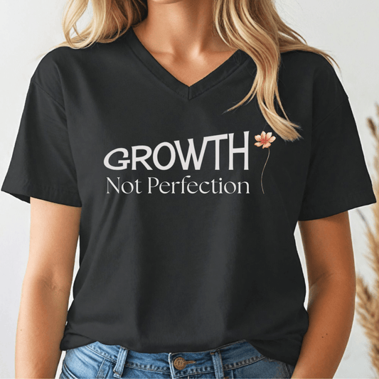 Growth Not Perfection V - Neck Tee - Wandering Owl Adventure Gear