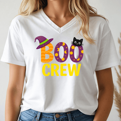 Halloween Boo Crew V - Neck Tee - Wandering Owl Adventure Gear