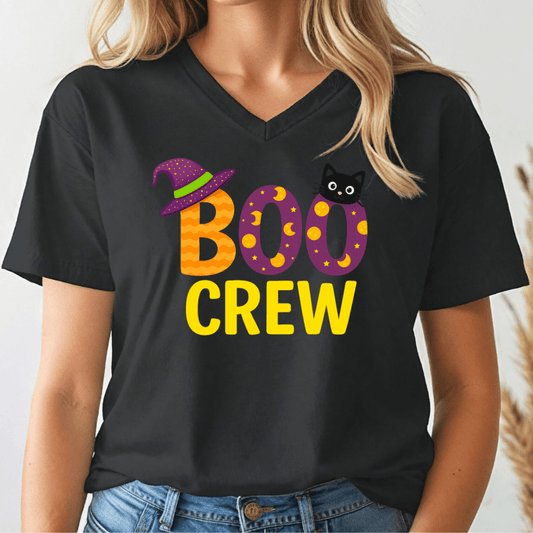 Halloween Boo Crew V - Neck Tee - Wandering Owl Adventure Gear