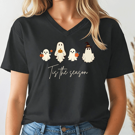 Halloween Season V - neck Tee - Wandering Owl Adventure Gear