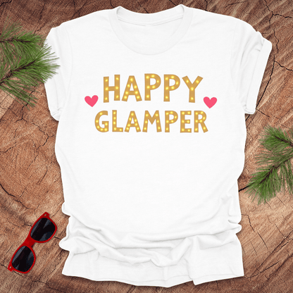 Happy Glamper Gold Tee - Wandering Owl Adventure Gear