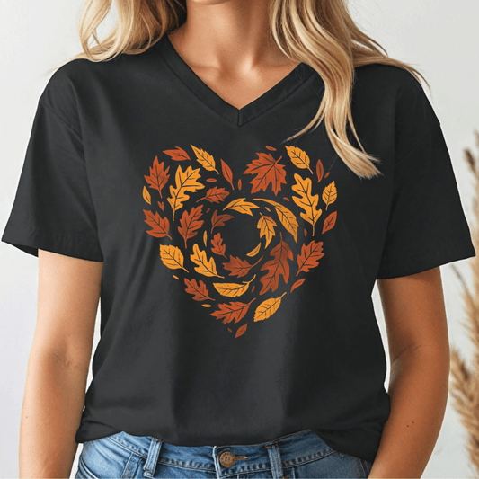 Heart of Leaves V - neck Tee - Wandering Owl Adventure Gear