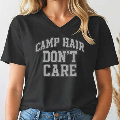 Camp Hair Don't Care V-neck Tee