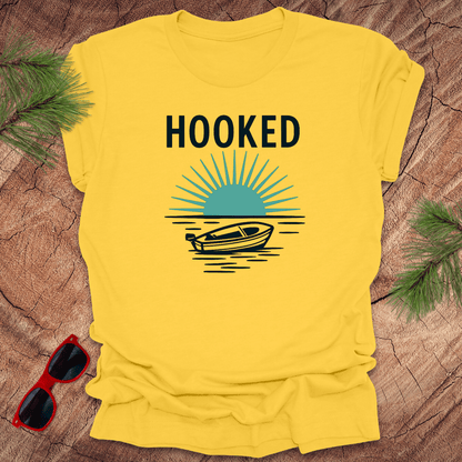 Hooked on Fishing Tee - Wandering Owl Adventure Gear
