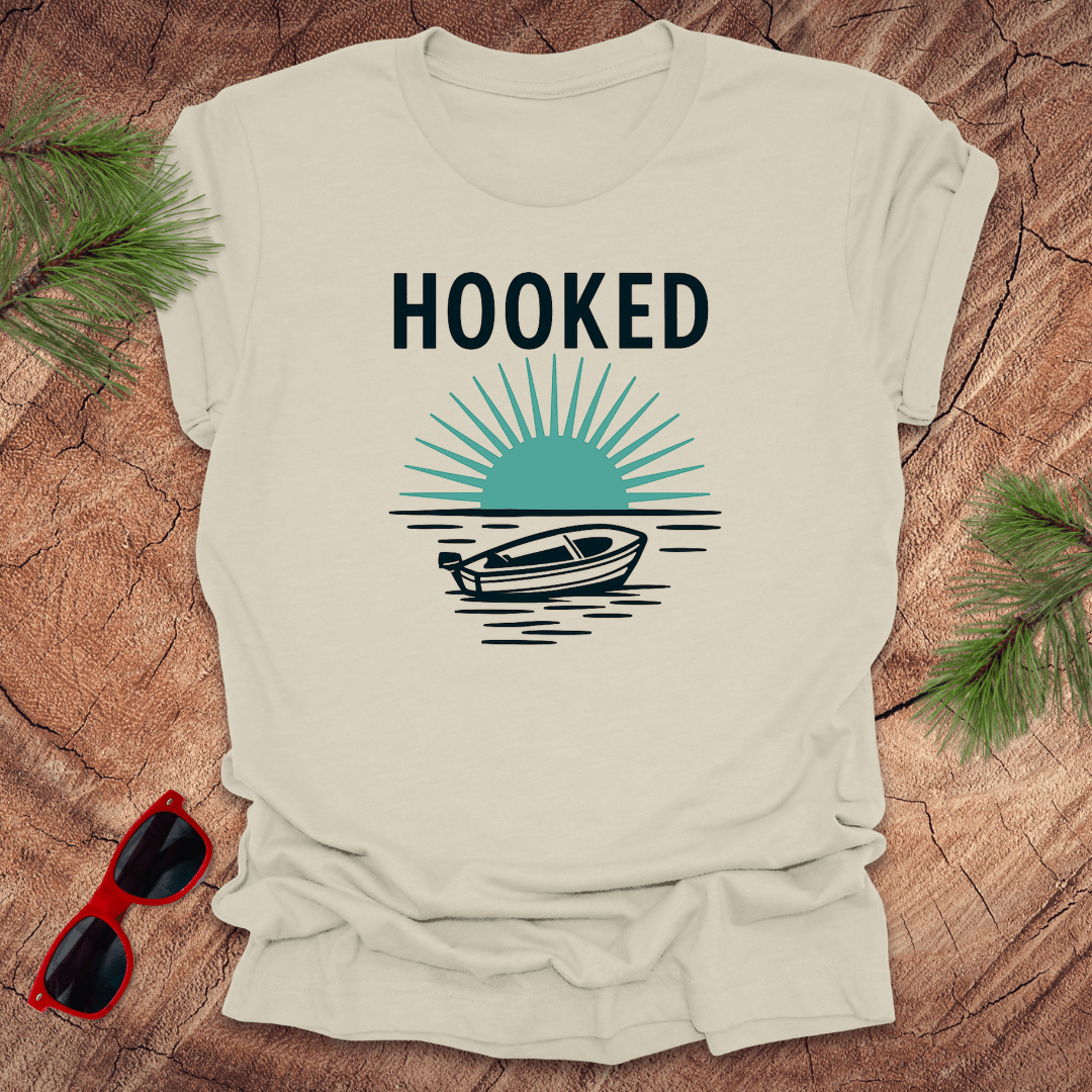 Hooked on Fishing Tee - Wandering Owl Adventure Gear