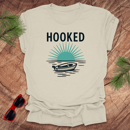 Hooked on Fishing Tee - Wandering Owl Adventure Gear