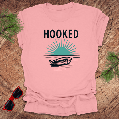 Hooked on Fishing Tee - Wandering Owl Adventure Gear