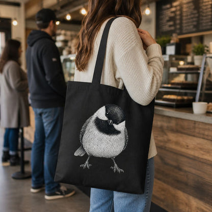 Indignant Chickadee Canvas Tote Bag