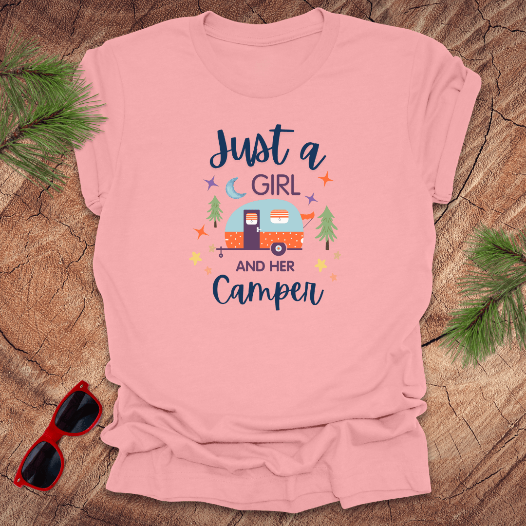 Just a Girl and Her Camper Tee - Wandering Owl Adventure Gear