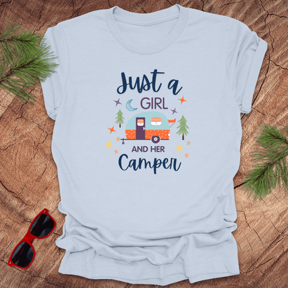 Just a Girl and Her Camper Tee - Wandering Owl Adventure Gear