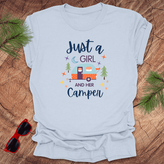 Just a Girl and Her Camper Tee - Wandering Owl Adventure Gear
