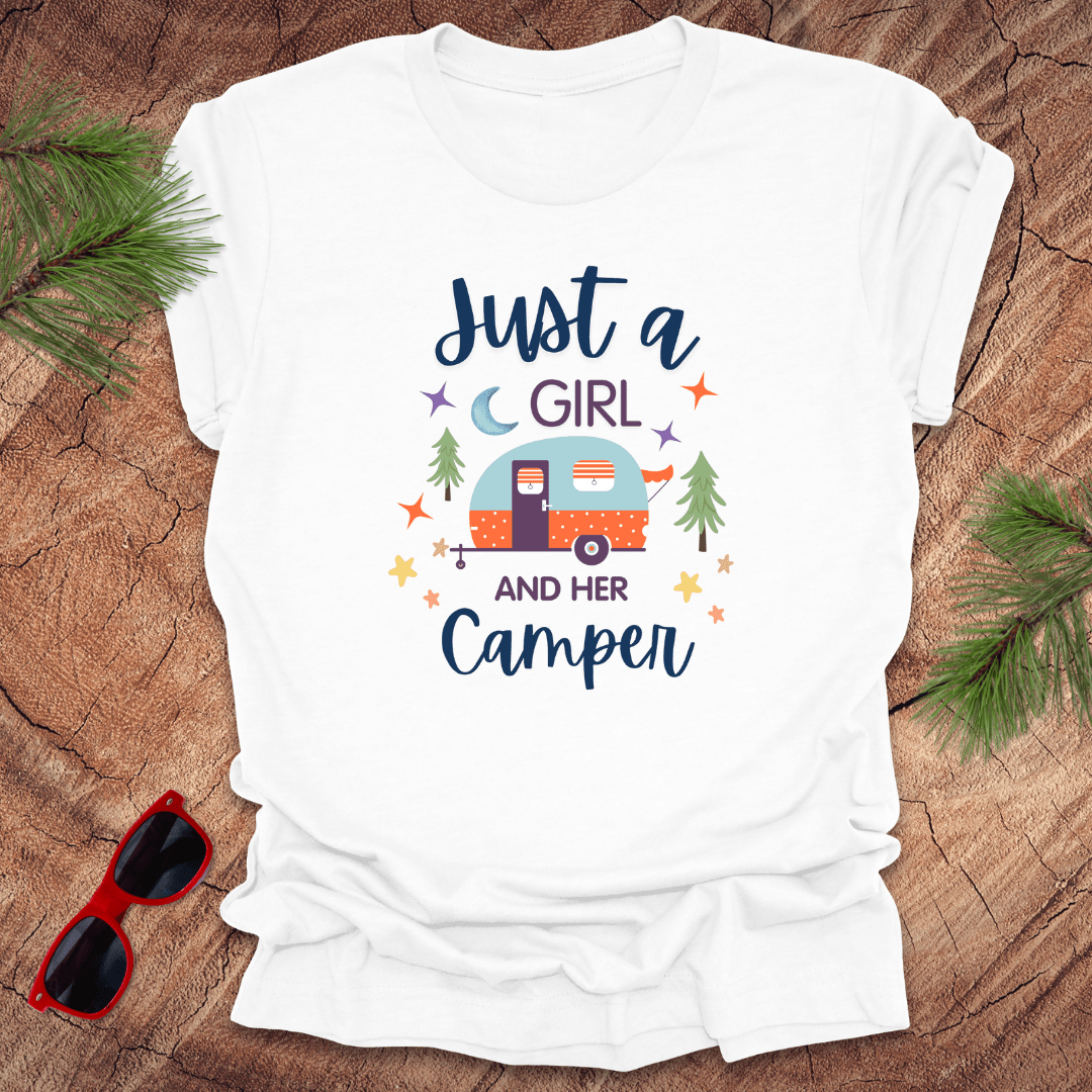Just a Girl and Her Camper Tee - Wandering Owl Adventure Gear