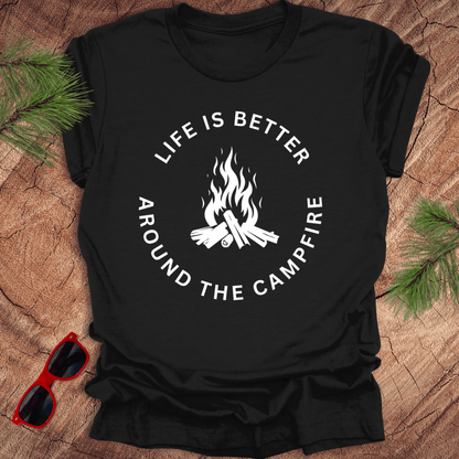 Life is Better Around the Campfire Tee - Wandering Owl Adventure Gear