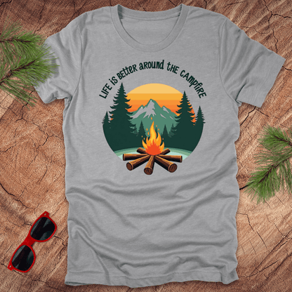 Life is Better Around the Campfire Tee - Wandering Owl Adventure Gear