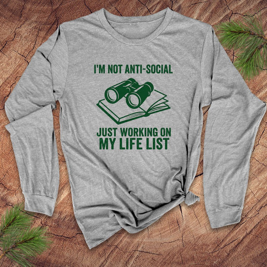 Life List Birdwatching Long-Sleeve Tee
