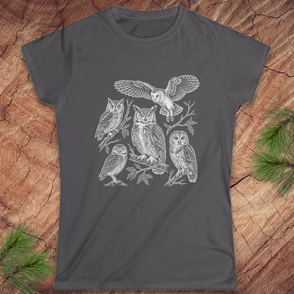 Line-Art Owls Women's Tee