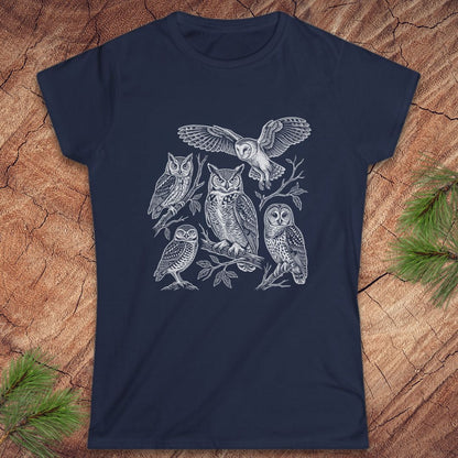 Line-Art Owls Women's Tee