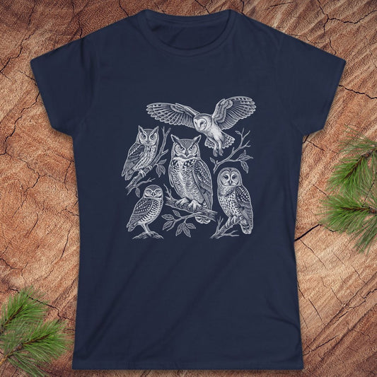 Line-Art Owls Women's Tee