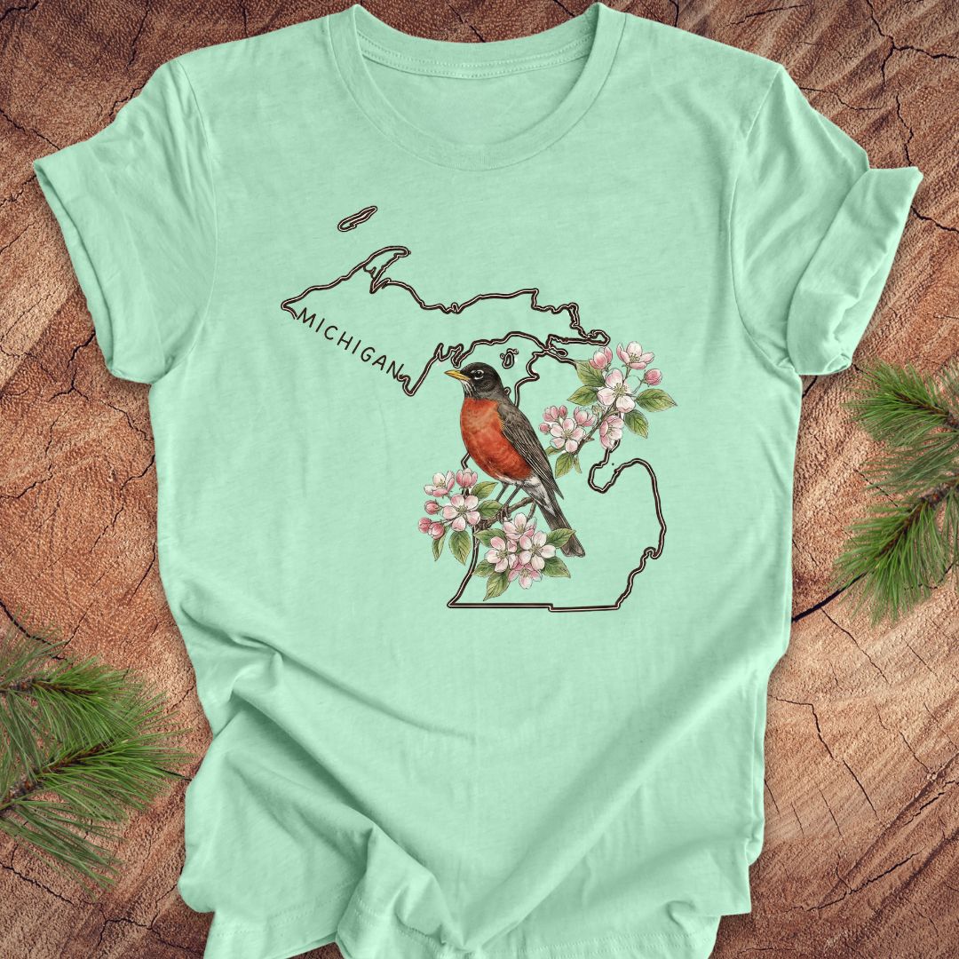 Michigan State Bird American Robin Tee