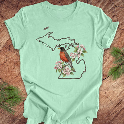 Michigan State Bird American Robin Tee