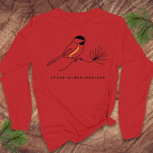 Mid-Modern Chickadee Long-Sleeve Tee