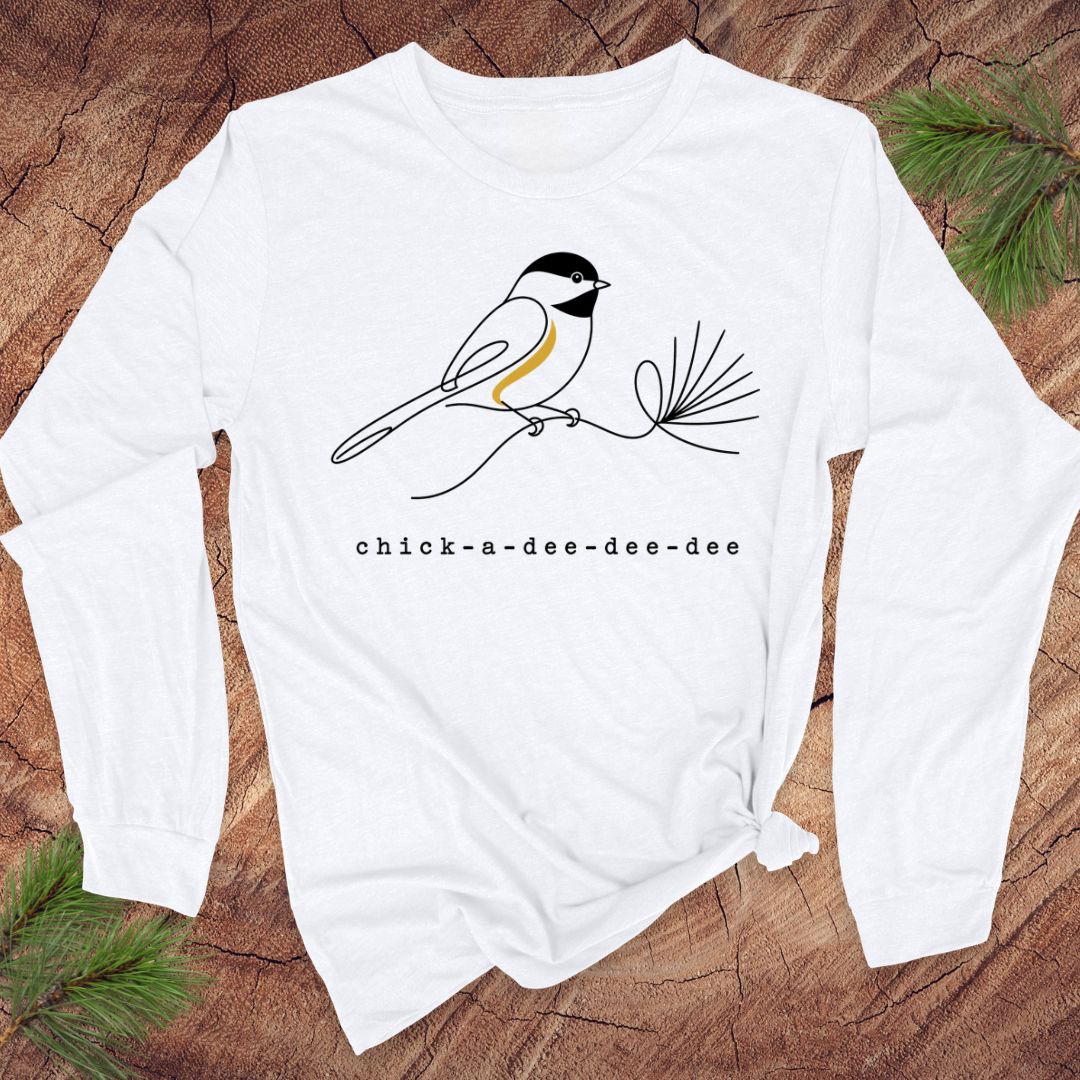 Mid-Modern Chickadee Long-Sleeve Tee